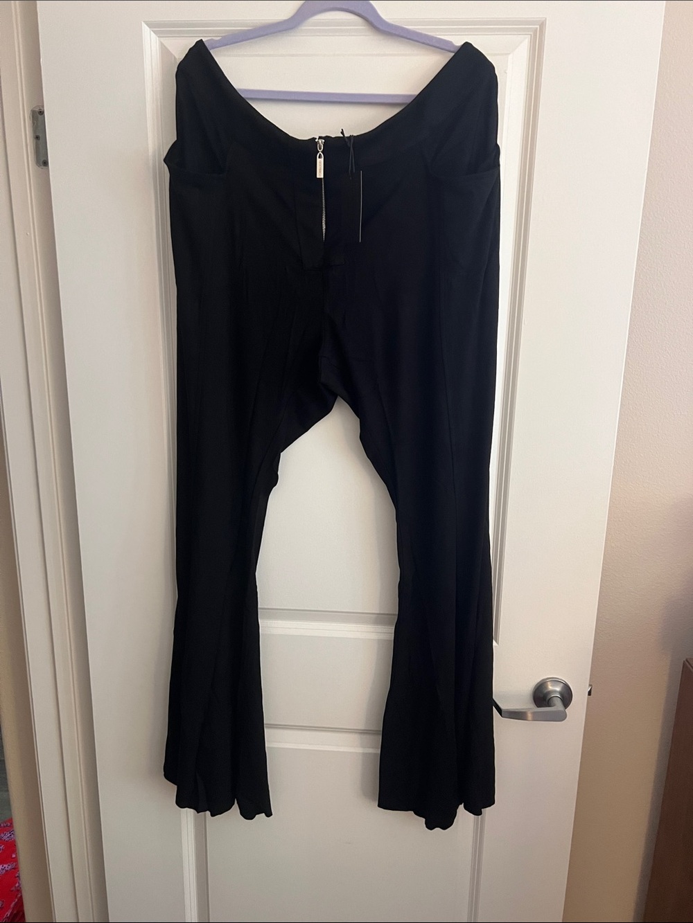 FOXBLOOD Black Women's Flared Pants with Front Zip 4x